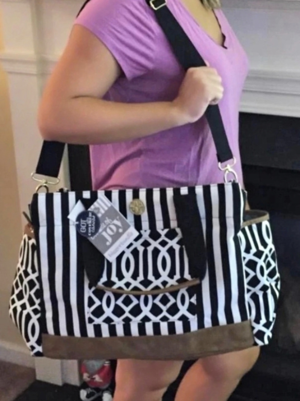 NWT Mud Pie Large Diaper Bag Overnight Tote Weekend Baby Mother's Bag